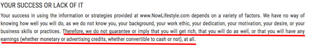 Is Now Lifestyle A Scam? - No Income Guarantee