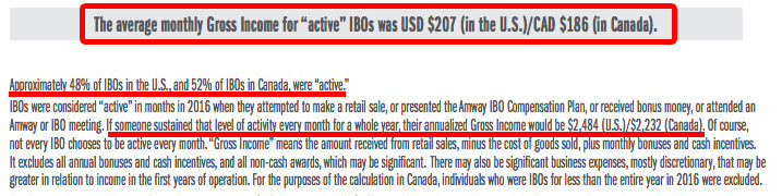 Amway's low income disclosure