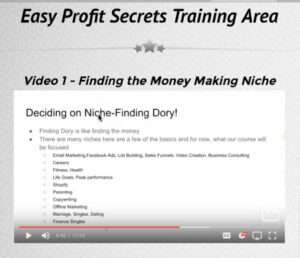 Easy Profit Secrets Review - Members Area