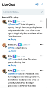 Kyle helps other Wealthy Affiliate members in the Live Chat